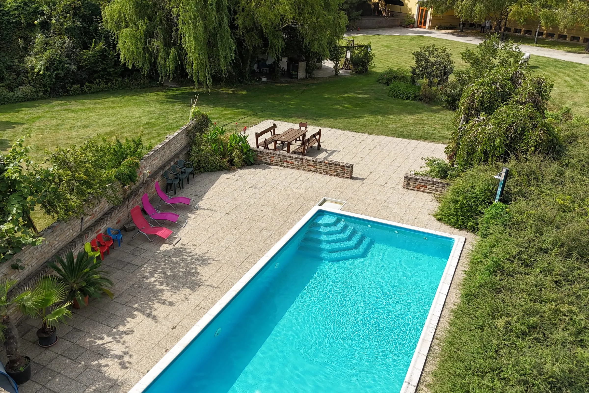 Pool and lawn on the estate