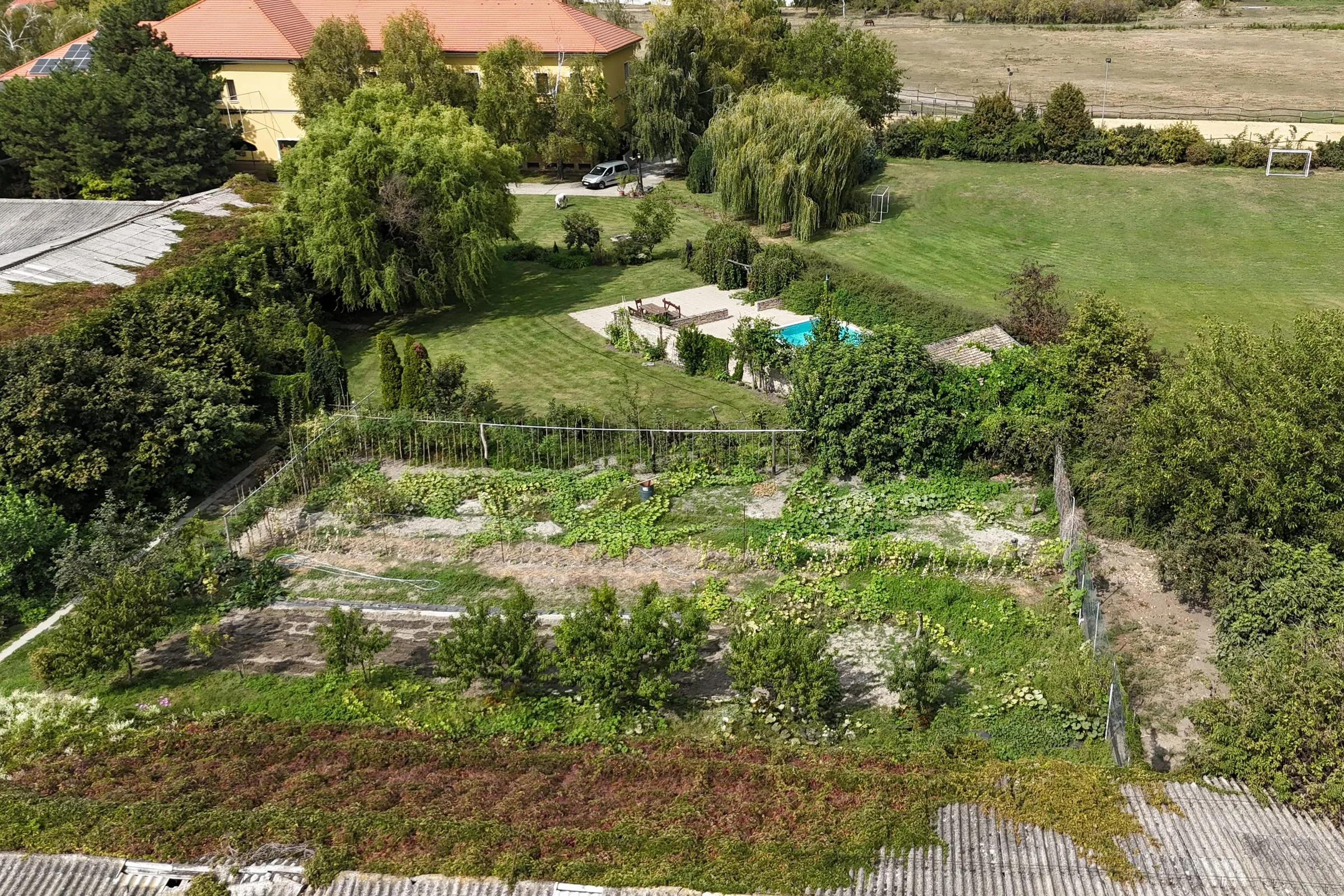Kitchen garden with raised beds